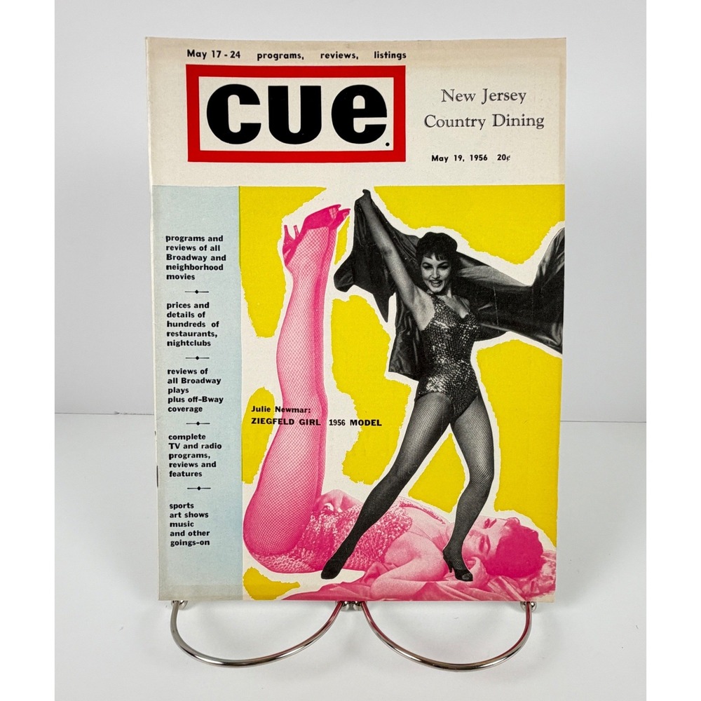 Vintage 1956 Cue Magazine Julie Newmar Ziegfeld Girl NYC Broadway TV Ads May 19